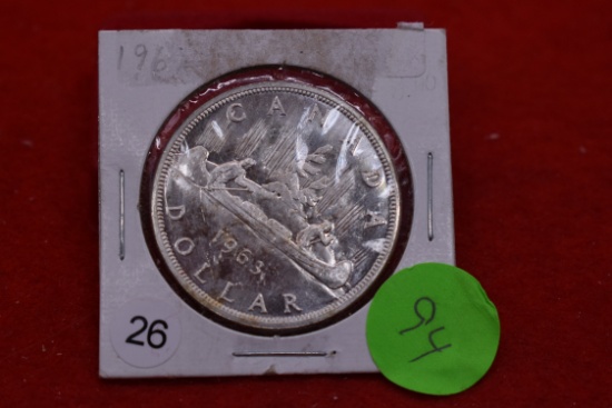 1963 Canadian Silver Dollar - Unc