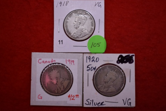 3 - Early Canadian Silver Halves