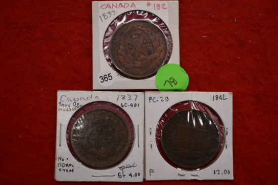 3 - Bank Of Montreal 1 Cent Bank Tokens