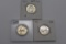 3 - 1964 Washington Silver Quarters - Bu