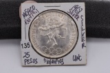 1968 Silver Mexican 25 Pesos - Bu