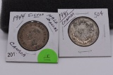 1944 & 1945 Canadian Silver Halves
