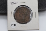 1850 Large Cent - Vf