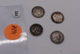 4 - Early Silver Canadian 5 Cents