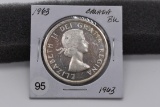 1963 Canadian Silver Dollar - Bu