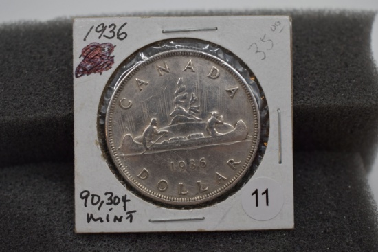 1936 Canadian Silver Dollar