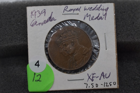 1939 Canadian Royal Wedding Medal - Au