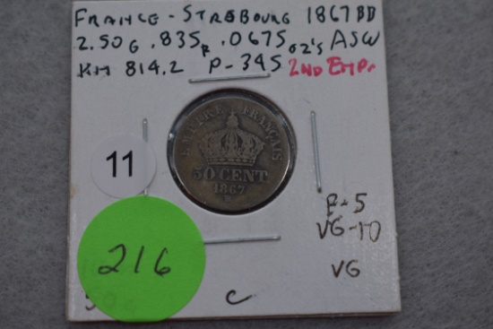 1867 France-strebough 10 Cents