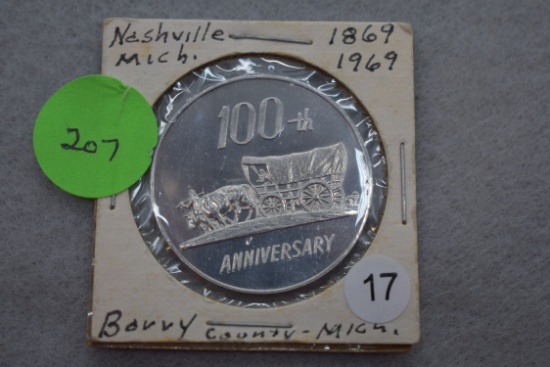 100th Anniversary Of Nashville Mi 1869-1969 Metal