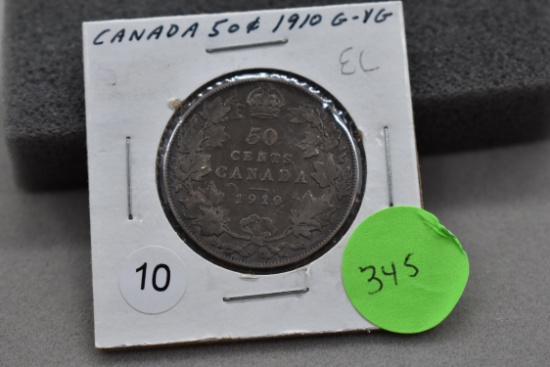 1910 Canadian Silver Half