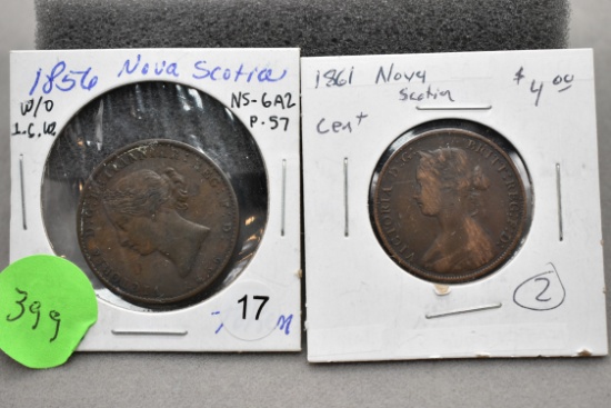 1856 Half Penny & 1861 Cent Nova Scotia