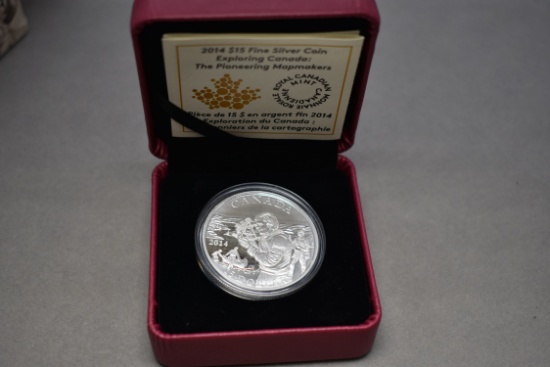 2014 Canadian $15 Silver Exploring Canada Map Makers