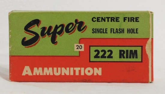 Super Cartridge Co. 222 RIM (18) Brass in Box