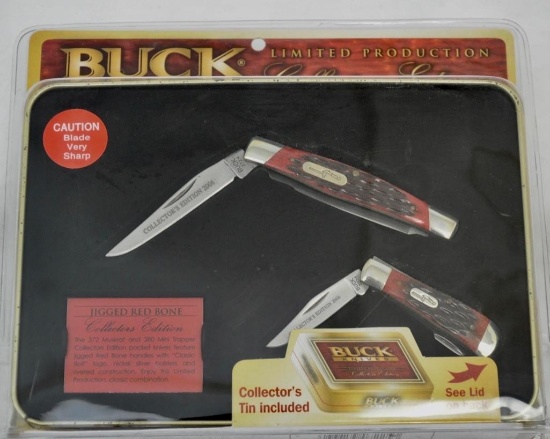 Buck Knives Collector's Edition 372 Muskrat and 380 Mini Trapper with Tin