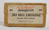 Winchester .303 Ball Cartridge 174 Gr. Full Box