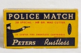 Peters Police Match 38 Spl. Wad-Cutters Full Box