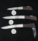 Lot of 3 Gerber Silver Knight Wood Knives