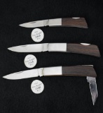 Lot of 3 Gerber Silver Knight Wood Knives