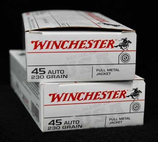 Winchester 45 Auto 230 grain FMJ (2 boxes)