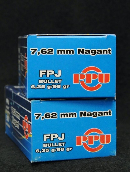 PPU 7.62mm Nagant 98 grain FPJ (2 boxes)