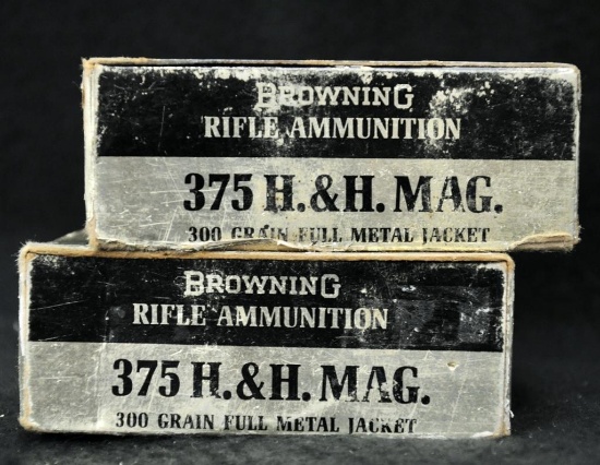 Browning 375 H&H Mag 300 grain FMJ (2 boxes)