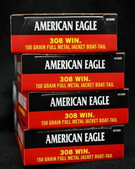 American Eagle 308 Win 150 grain FMJ (4 boxes)
