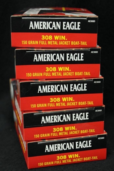 American Eagle 308 Win 150 grain FMJ (5 boxes)