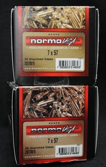 Norma USA 7x57 Unprimed Cases (2 boxes)