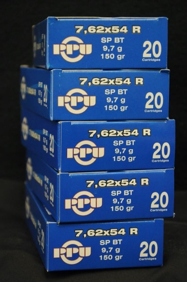 PPU 7,62x54 R 150 Gr. SP (5 boxes)