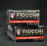 Fiocchi 30 Luger 7.65 Parabellum 93 grain SJSP (2 boxes)