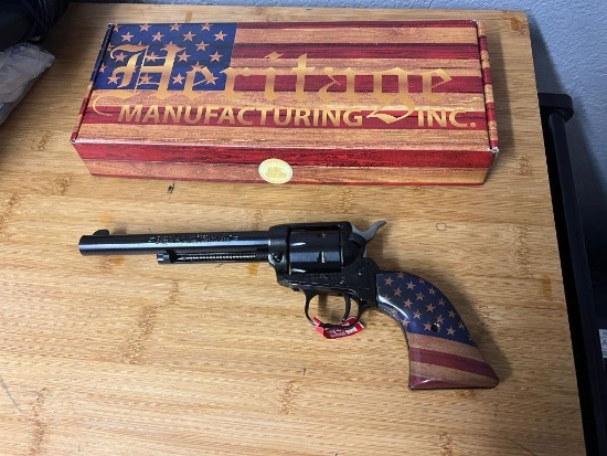 Heritage Rough Rider Revolver - Gold USA Flag Grips - .22LR - New