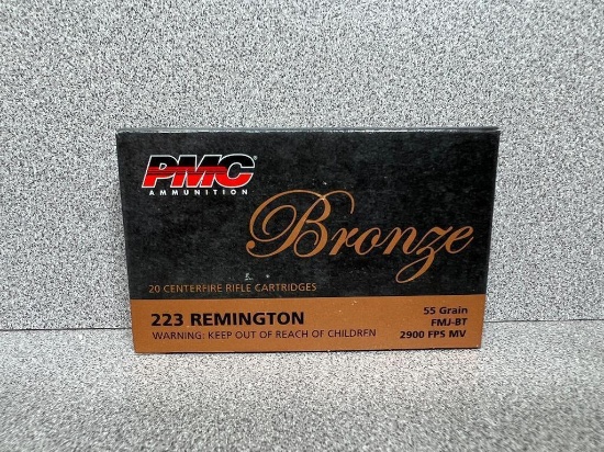 PMC Bronze .223 Remington 55GR FMJ 2900 FPS 20/Ct