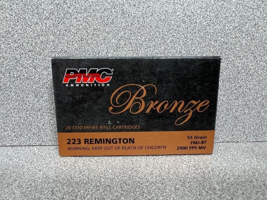 PMC Bronze .223 Remington 55GR FMJ 2900 FPS 20/Ct