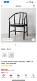 Sculptured Wood Dining Chair Black