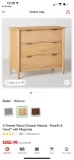 3 Drawer Wood Dresser Natural