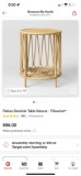 Rattan Bedside Table Natural