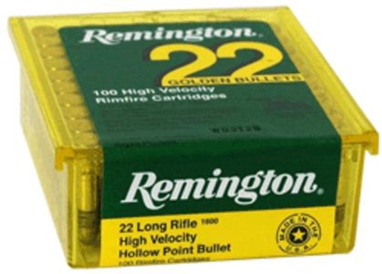 Remington Golden Bullet High Velocity - 36gr .22LR Plated Hollow Point - 100 Rounds