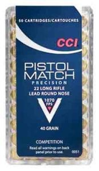 CCI Competition/Target and Plinking Rimfire - 40gr .22LR LRN - 50 Rounds