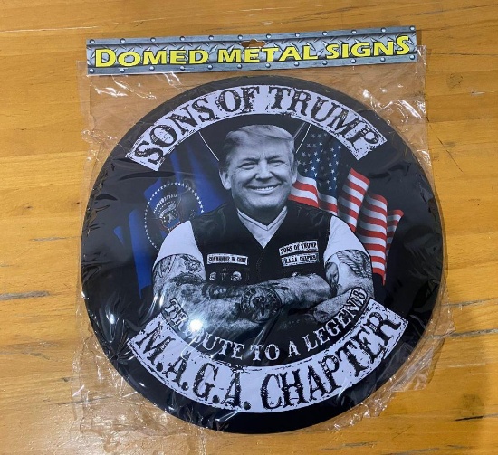 MAGA Sons of Trump Domed Metal Sign