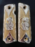 Custom 1911 Grips - Gold & Nickle Plated - San Judas Tadeo