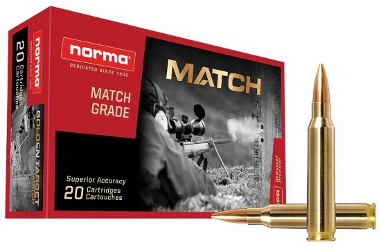 Norma Ammunition 10157692 Dedicated Precision Golden Target Match 223 Rem 69 gr Hollow Point Boat