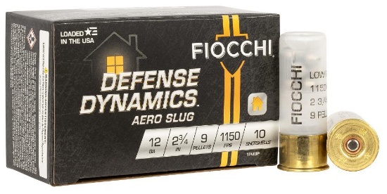 Fiocchi 12LE9P Defense Dynamics Low Recoil 12 Gauge 2.75 1 Buck Shot 10 Per Box