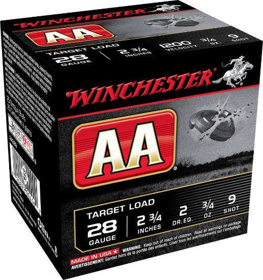 Winchester Ammo AA289 AA Target 28 Gauge 2.75 34 oz 9 Shot 25 Per Box