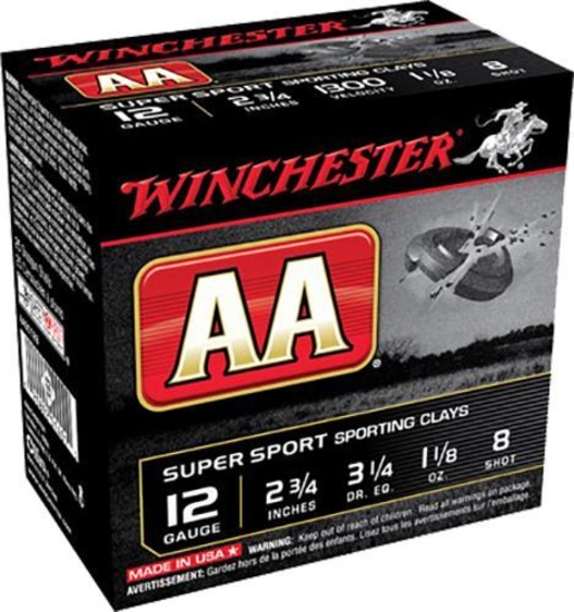 Winchester Ammo AASC128 AA Super Sport Sporting Clay 12 Gauge 2.75 1 18 oz 8 Shot 25 Per Box