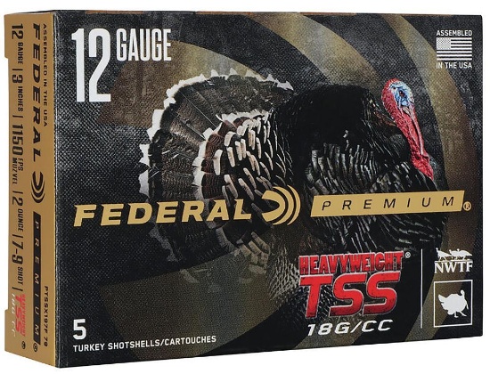 Federal PTSSX197F79 Premium Turkey Heavyweight TSS 12 Gauge 3 2 oz 1150 fps Tungsten 7 9 Shot 5 Bx