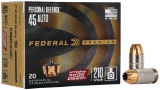 Federal P45HSD1 Premium Personal Defense 45 ACP 210 gr HydraShok Deep Hollow Point 20 Per Box