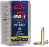 CCI 0063 MaxiMag TNT 22 WMR 30 gr TNT Jacketed Hollow Point 50 Per Box