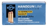 PPU PPH44MH Handgun 44 Rem Mag 240 gr Jacket Hollow Point 50 Per Box