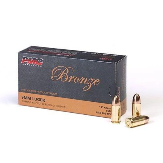 PMC Bronze 9mm Luger Handgun Ammo - 115 Grain | FMJ