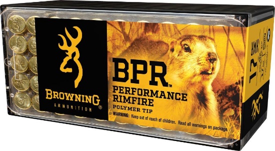 Browning Ammo B195117050 BPR Performance Rimfire 17 HMR 17 gr Polymer Tip 50 Per Box